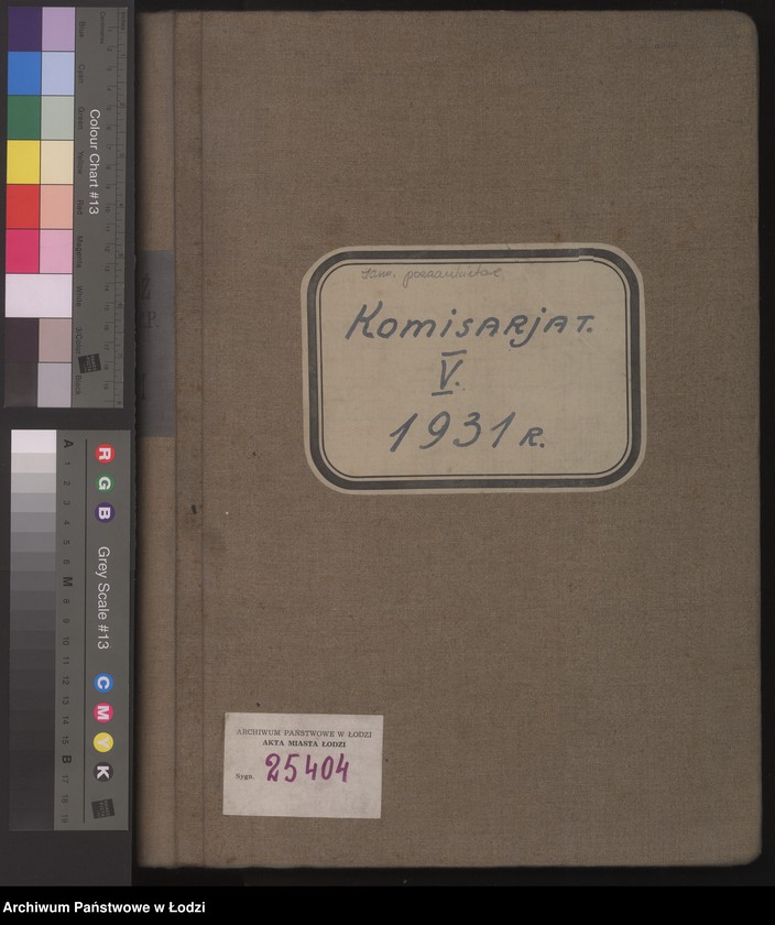 Obraz 2 z jednostki "Księga kontroli ruchu ludności (rejestr osób przybywających do gminy) Łódź, zameldowania pozaankietowe, komisariat V, nr 1-3871"