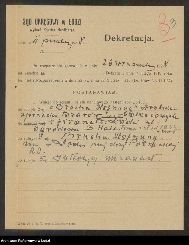 Obraz 5 z jednostki "Brucha Hofnung – sprzedaż towarów łokciowych"