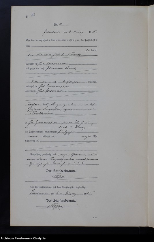 Obraz 12 z jednostki "Sterbe-Haupt-Register Nr 1 - 40"