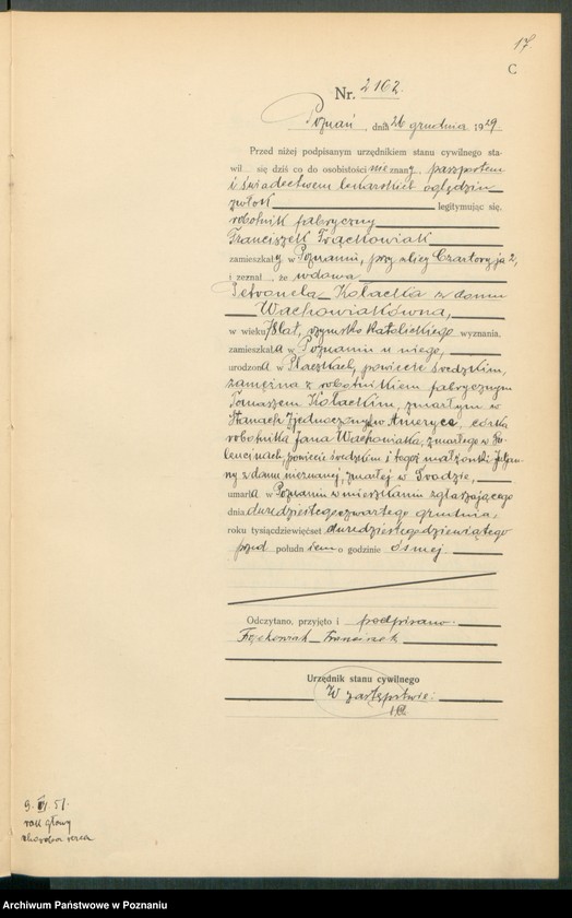 Obraz 19 z jednostki "Księga miejscowa zgonów tom V [Rejestr główny zgonów]"