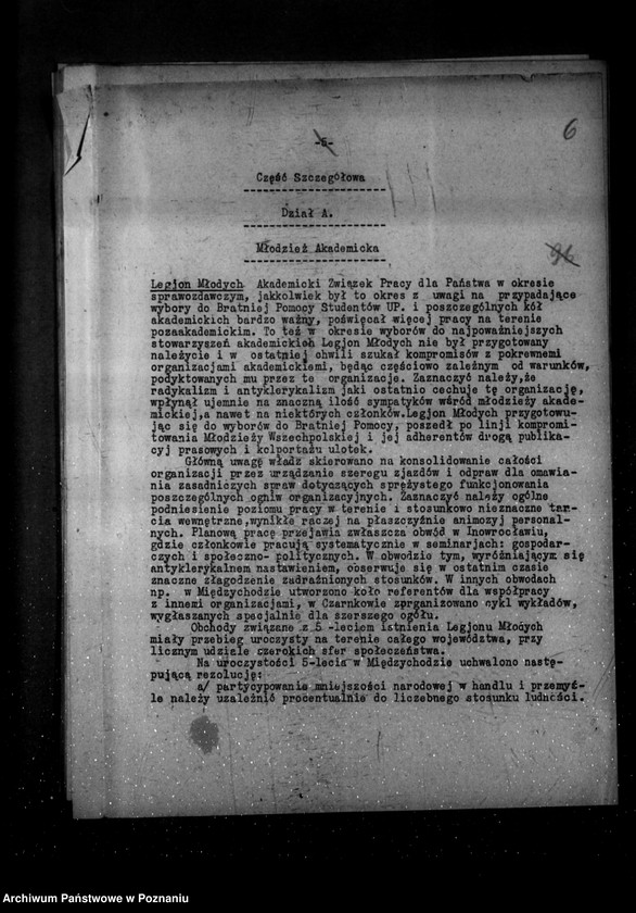 Obraz 10 z jednostki "Sprawozdanie kwartalne z życia polskich legalnych stowarzyszeń i związków za okres od 1 stycznia 1935 r. do 30 września 1935 r."