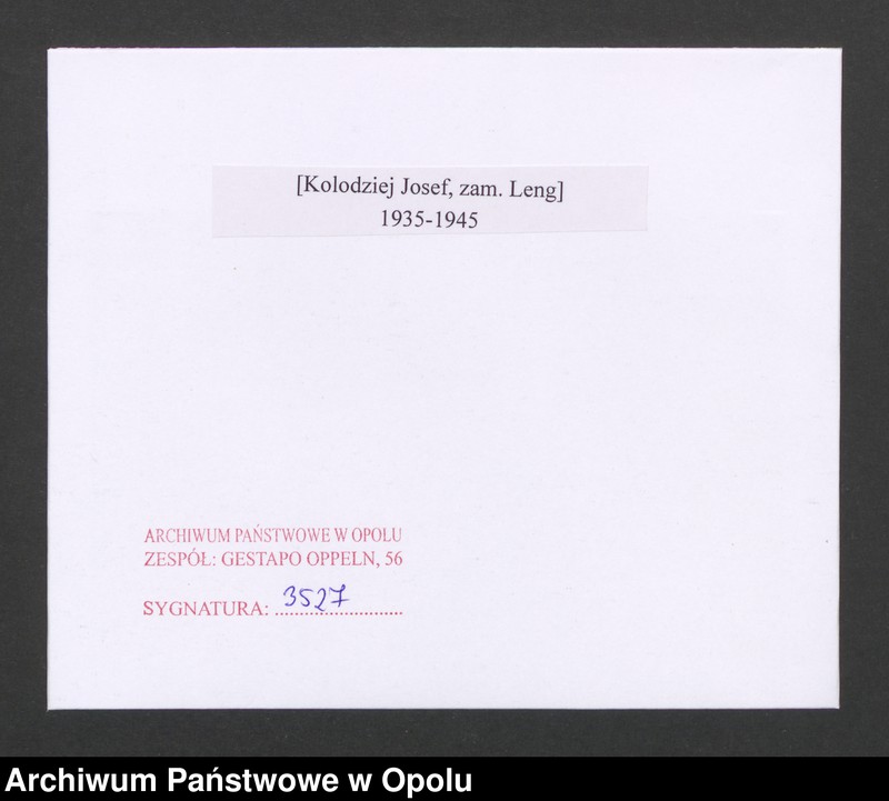 Obraz 2 z jednostki "[Kolodziej Josef, zam. Leng]"