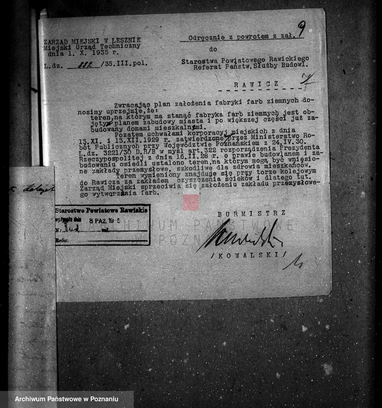 Obraz 13 z jednostki "Zatwierdzenie zakładu przemysłowego /fabryki farb/ Firmy H. Perek w Lesznie"