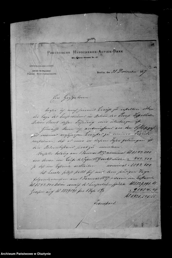 image.from.unit.number "/Akten betr. Geldgeschäfte der Lehndorff mit der Preuss. Hypotheken- Aktien- Bank, Berlin/"