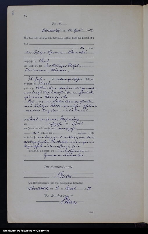 image.from.unit.number "Sterbe-Neben-Register Nr 1 - 27 [ Księga zgonów - wtóropis ]"