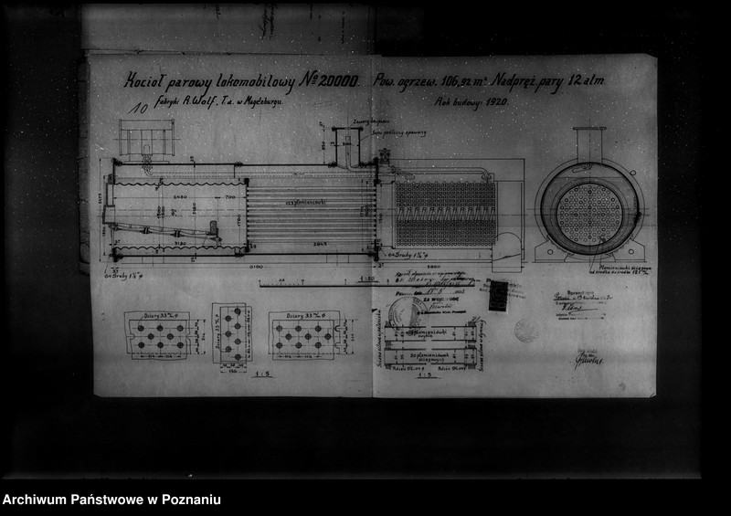 Obraz 14 z jednostki ""Huta miedzi" Towarzystwo Akcyjne Rudnicze powiat poznański nr porządkowy kotła 107"