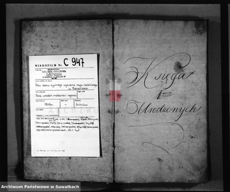 image.from.unit.number "Księga Duplikat Parafij Berznickiey na rok 1849"