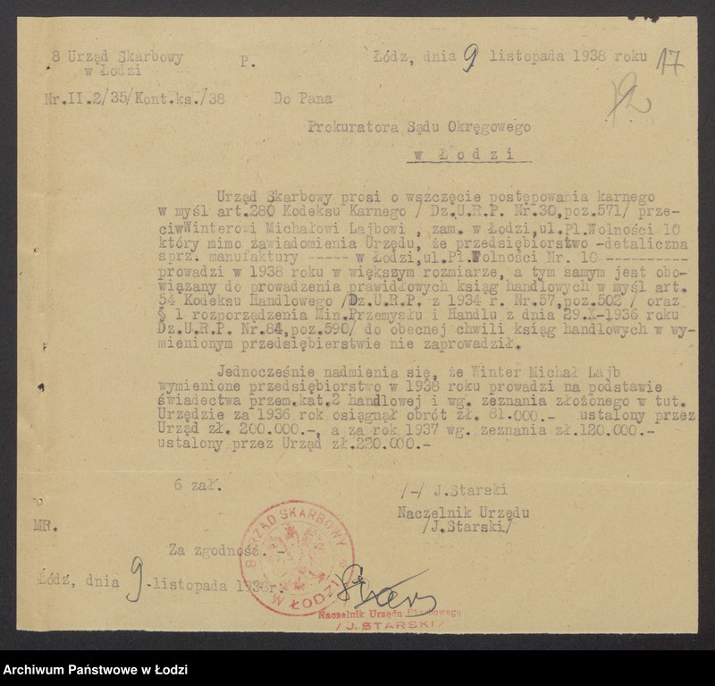 Obraz 19 z jednostki "Michał Lajb Winter- sprzedaż towarów bawełnianych i półwełnianych"