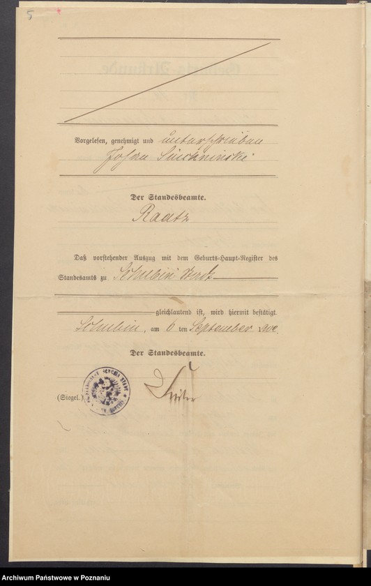 Obraz 7 z jednostki "[Dokumenty dostarczone przez narzeczonych do zawarcia związku małżeńskiego za 1902 rok. Tom XVII]"