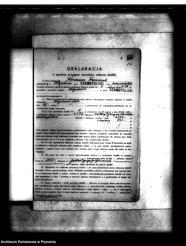image.from.unit.number "Orzeczenie wojewody poznańskiego, zatwierdzenie projektu parcelacji majątku Młynkowo powiatu szamotulskiego"