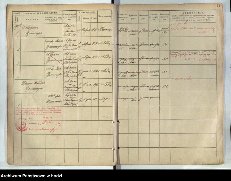 image.from.unit.number "[Księga ludności stałej m. Łodzi guberni piotrkowskiej - Dzielnicy Stara Wieś nr domu 19-28]"