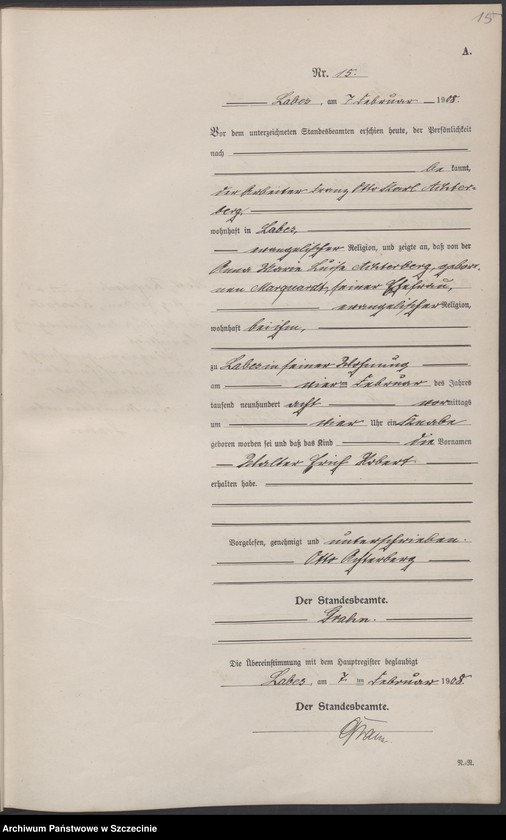 Obraz 18 z jednostki "Geburtsregister"