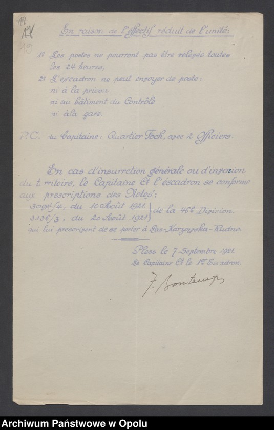 Obraz 20 z jednostki "/Plany obrony garnizonów, miejsc postoju oddziałów 91 Brygady Strzelców Alpejskich/  IX 1921"