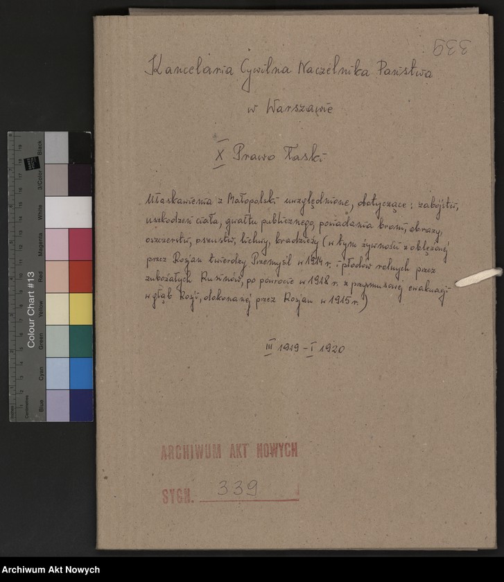 image.from.unit.number "Ułaskawienia z Małopolski - uwzględnione, dotyczące: zabójstw, uszkodzeń ciała, gwałtu publicznego, posiadania broni, obrazy, oszczerstw, oszustw, lichwy, kradzieży (w tym żywności z oblężonej przez Rosjan twierdzy Przemyśl w 1914 r. i płodów rolnych przez zubożałych Rusinów, powrocie w 1918 r. z przymusowej ewakuacji w głąb Rosji, dokonanej przez Rosjan w 1915 r.)"