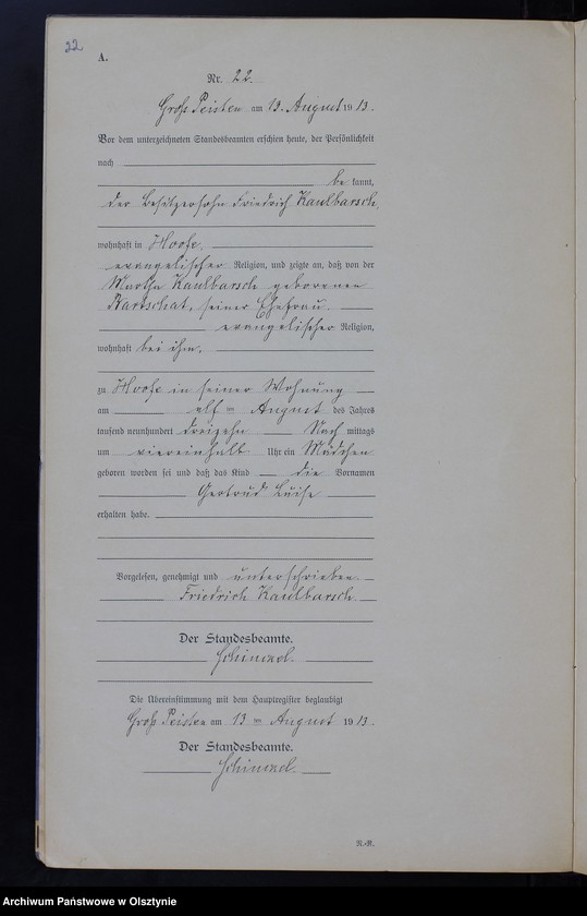 image.from.unit.number "Geburts-Neben-Register Nr 1 - 38 [Księga urodzeń- wtóropis ]"