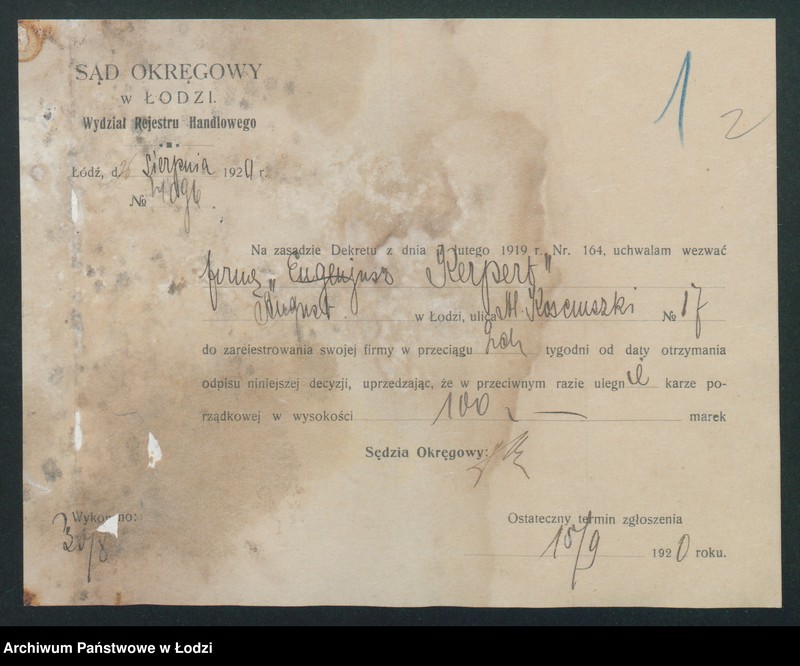 Obraz 4 z jednostki "August Kerpert- handel artykułami włókienniczymi, chemikaliami i bawnikami"