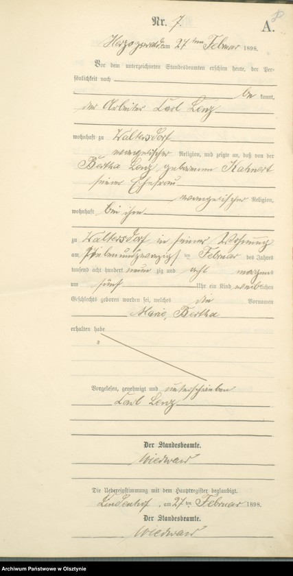 image.from.unit.number "Geburts-Neben-Register Nr 1 - 24 /Fragment księgi/"