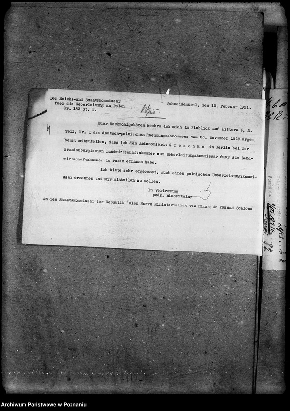 Obraz 8 z jednostki "Sprawy prawne Komisarz Państwowy do przyjęcia Zarządu Cywilnego i rozrachunku z Niemcami"