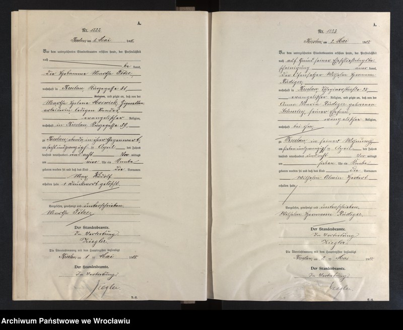 image.from.unit.number "Geburts-Neben-Register Breslau I 1908 Band 4"