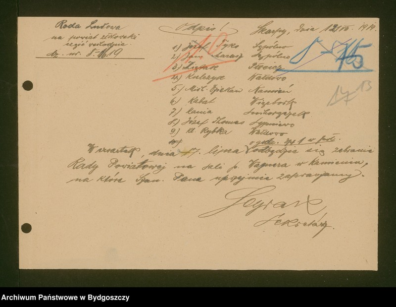 image.from.unit.number "[Rada Ludowa na powiat złotowski - część wschodnia] Wiece i zebrania. Założenie Rad Ludowych"