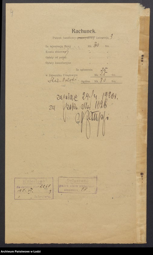 Obraz 6 z jednostki "Jakób Kahan, Lajzer Lipman Goldberg- detaliczna sprzedaż drzewa opałowego"