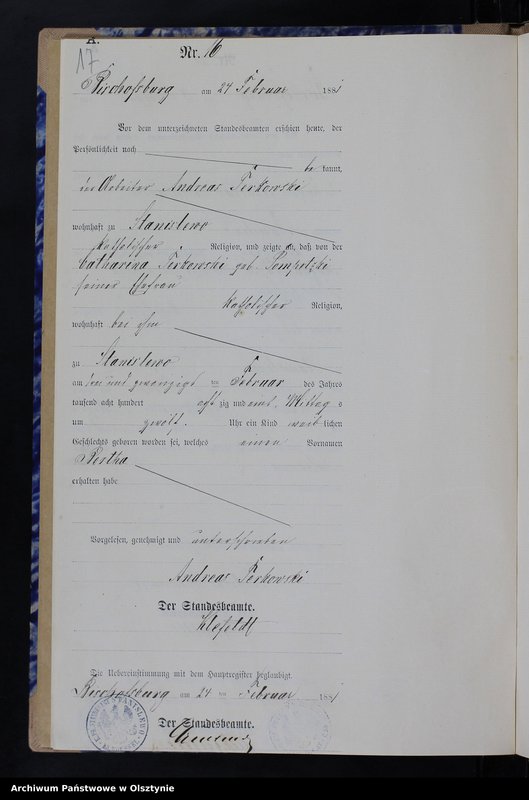 image.from.team "Urząd Stanu Cywilnego w Stanclewie pow. biskupiecki (dawny pow. reszelski)"