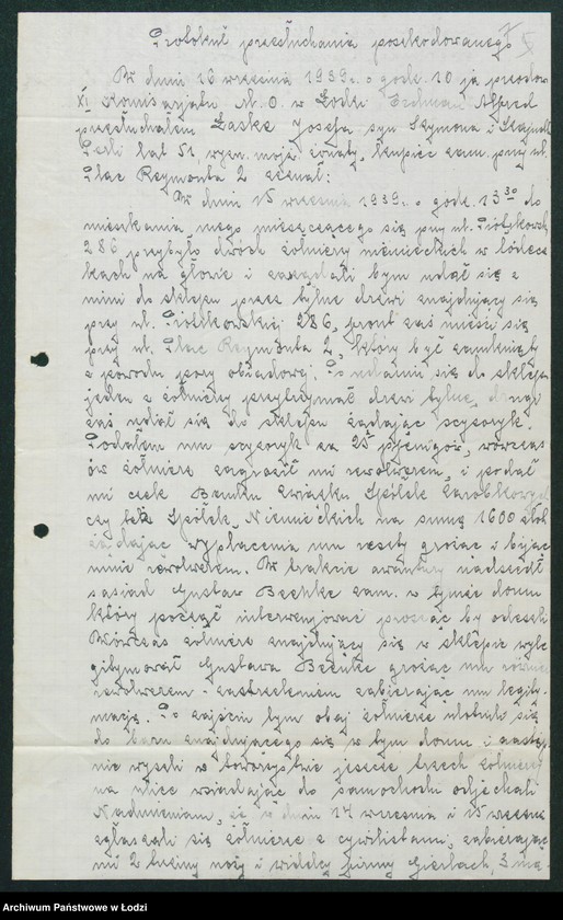 Obraz 9 z jednostki "[Akta XI Komisariatu Milicji Obywatelskiej - protokoły zajść ulicznych, aresztowań i osób zaginionych oraz spisy wolnych mieszkań]"