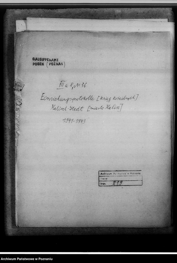 Obraz 4 z jednostki "Einziehungsprotokolle [ksiąg kościelnych] Kalisch-Stadt [Kalisz - miasto]"