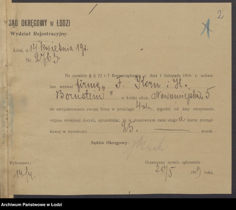 Obraz 4 z jednostki "Fiszel Korn i Hers Icek Borenstein – sprzedaż gotowej garderoby"