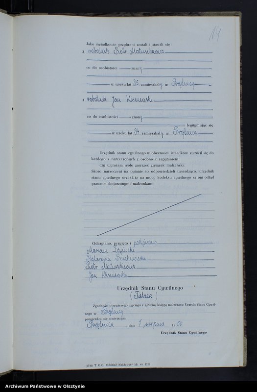 image.from.unit.number "Księga małżeństw Nr 1 - 8,1 - 5,1 - 9 i 1 - 11 /przepisana w języku polskim z oryginału niemieckiego w dniach 4.08.-8.08.1950/"