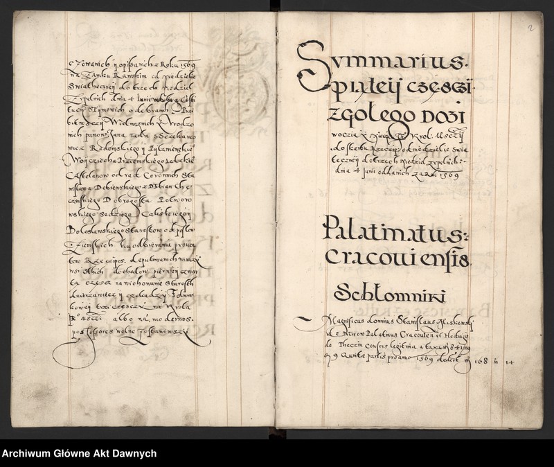 image.from.unit.number "Sumariusz pieniędzy i rejestr retenty piątej części z dochodów dóbr stołowych z terenów całej Rzeczpospolitej."