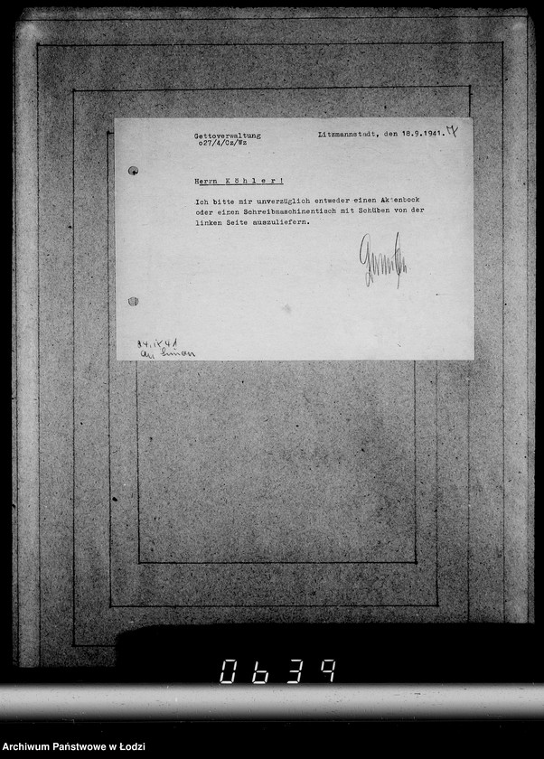 Obraz 11 z jednostki "Ausgelieferte Kommisionen Konto 0 von 60-[82] [Wydane na zlecenie G.V.meble z warsztatów Getta]."