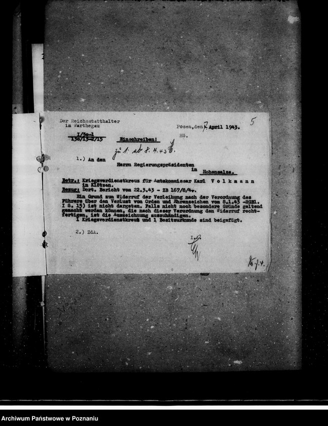 Obraz 9 z jednostki "Kriegsverdienskreuze- öffentlicher Dienst"