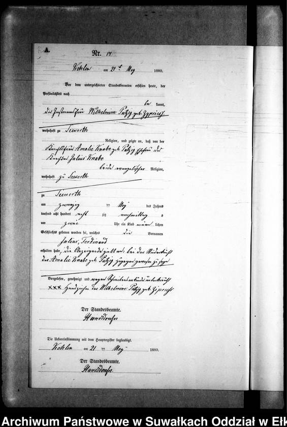 image.from.unit.number "Geburts-Neben-Register des Preussischen Standes-Amtes Kehlen Kreis Angerburg"