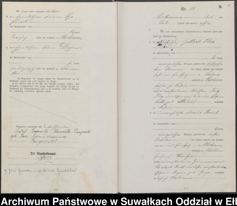 image.from.unit.number "Heiraths-Haupt-Register des Königlich Preussischen Standes-Amtes Lucknainen Kreis Sensburg für das Jahr 1880[do 1883]"