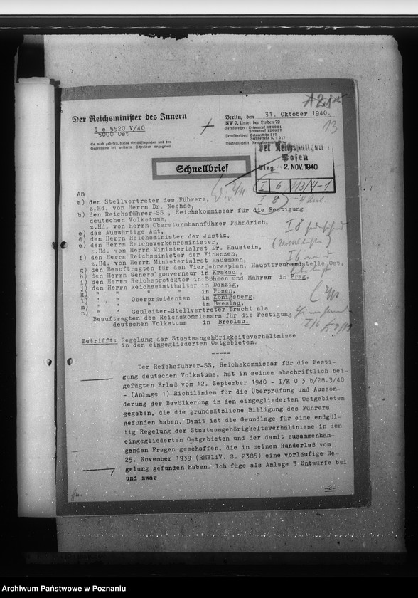 Obraz 17 z jednostki "Zarządzenia, wytyczne i korespondencja w sprawach ogólnych niemieckiej listy narodowej"