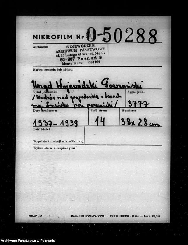 Obraz 2 z jednostki "Nadzór nad gospodarką w lasach majętności Lusówko powiatu poznańskiego"