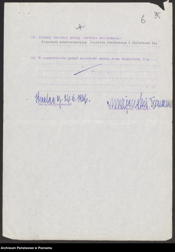 Obraz 19 z jednostki "Ankieta dla weteranów powstania wielkopolskiego zamieszkałych na terenie województwa opolskiego. Część ll."