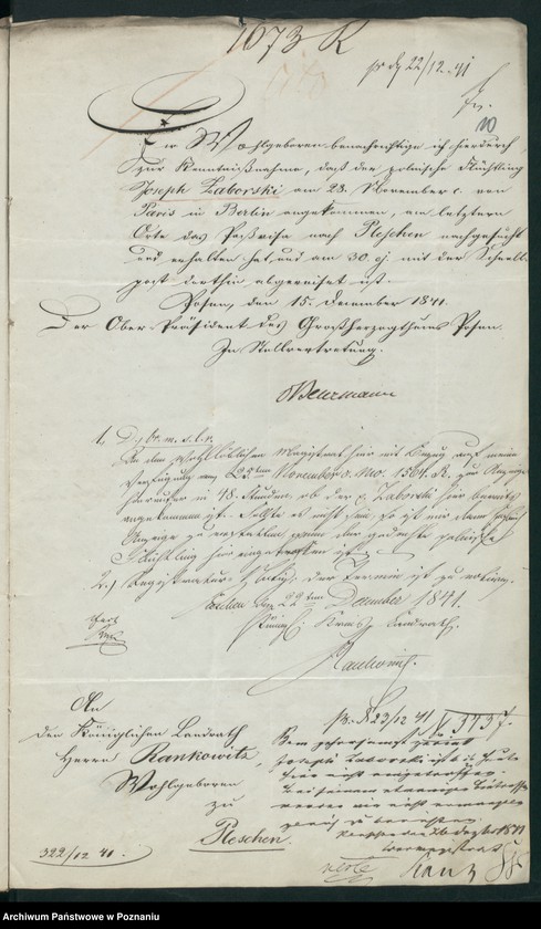 Obraz 14 z jednostki "A. betr. den diesseitigen Untertanen polnischen Flüchtling Joseph von Zaborski"