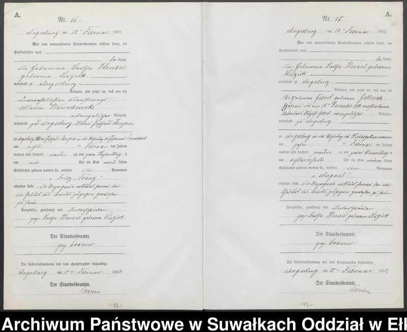 image.from.unit.number "Geburts-Neben-Register des Preussischen Standes-Amtes Angerburg Kreis Angerburg"