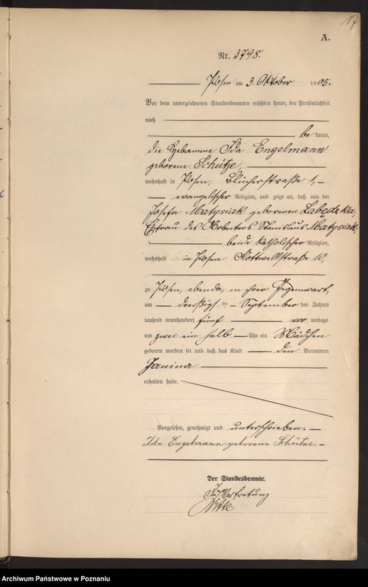 Obraz 19 z jednostki "Księga miejscowa urodzeń tom VIII"