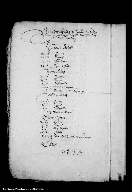 image.from.unit.number "Kirchen-Rechnung der Stadt Deutsch Eylau"