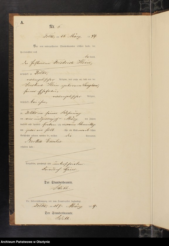 Obraz 9 z jednostki "Geburts-Neben-Register Nr 1 - 33"