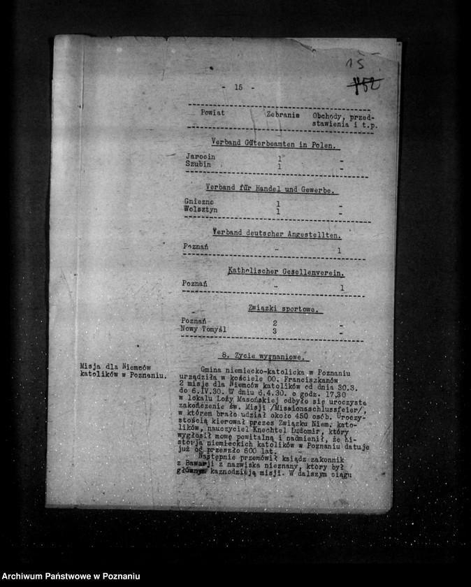 Obraz 19 z jednostki "Sprawozdania z życia mniejszości narodowych za miesiące kwiecień, maj, czerwiec 1930 r."