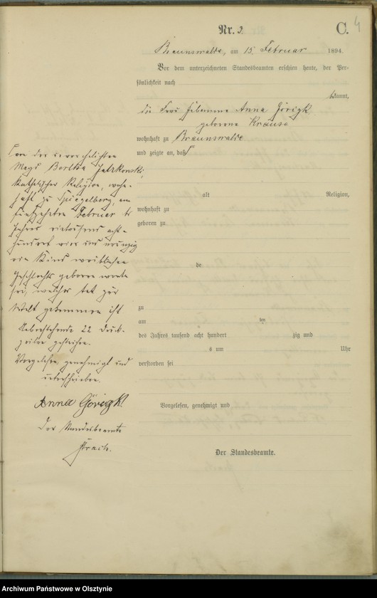 image.from.unit.number "Sterbe-Haupt-Register Nr 1 - 45"