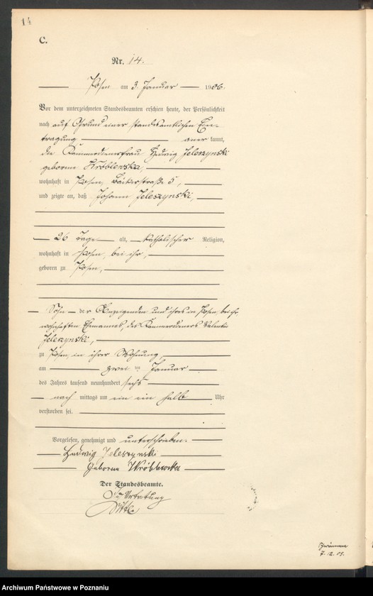 Obraz 16 z jednostki "Księga miejscowa zgonów tom I"