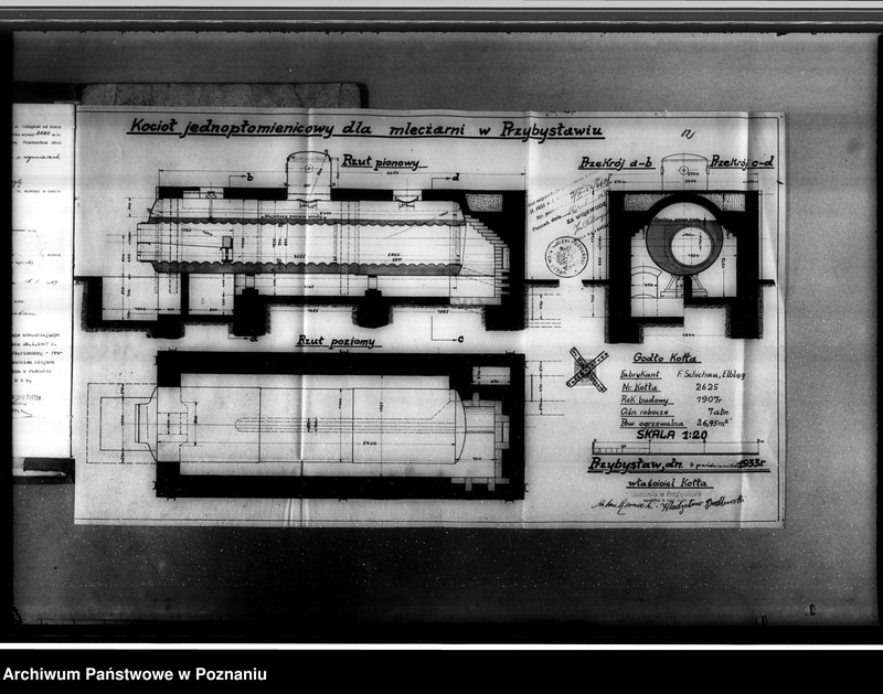 Obraz 17 z jednostki "Mleczarnia w Przybysławiu pow. jarociński nr fabr kotła 2625, nr woj. kotła 6606"