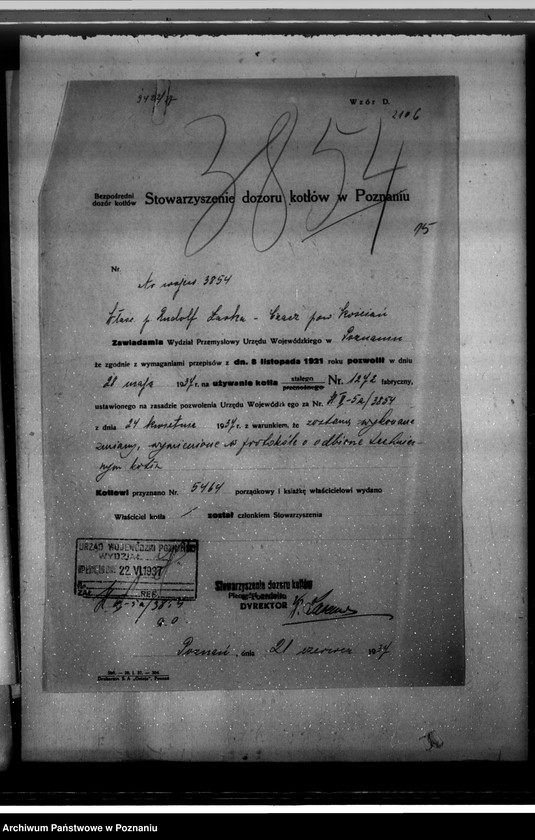 Obraz 19 z jednostki "Cegielnia w Czaczu R. Łaske, pow. kościański nr woj. kotła 3854"