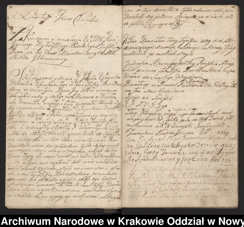 image.from.collection.number "Fragment księgi wójtowsko-ławniczej miasta Limanowej z lat 1750-1818111"