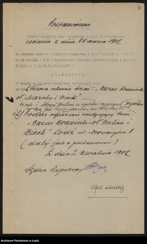 Obraz 18 z jednostki "Abram Berliner, Hinda Kinekowa- Bazar Krawiecki Berlinek i Kinek"